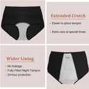 ETAOLINE Womens Period Underwear 4 Layers Leakproof Menstrual Panties Heavy Flow Postpartum Hipster Briefs (Black)