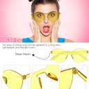 Sherr 48 Pairs Rimless Sunglasses Neon Party Supplies Colorful Glasses Plastic Sunglasses for Women Men Adults Party Favor