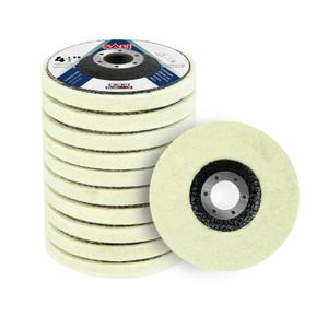 SALI 10 Pcs 4-1/2 Inch Wool Felt Polishing Wheel Disc Wool Polishing Wheel Disc for 4.5" Angle Grinder Felt Grinder Polishing Wheel for Metal, Marble Stone, Furniture, Car Net Cover
