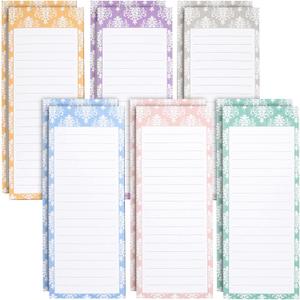 Juvale Magnetic Note Pads for Refrigerator - 60-Sheet Grocery List Notepads with Magnet - Magnetic Shopping List Pad for Fridge - 3.5 x 9 in, Multi, Pack of 12