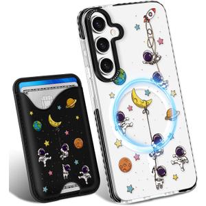 Toycamp for Samsung Galaxy S24 Case - Compatible with Magsafe Credit Card Holder Wallet Magnetic Cute Women Teen Girls Kawaii Girly Unique Man Boys Design Phone Cover ffor Galaxy S24