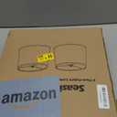 Lampshades Set of 2, Drum Lampshades 11.6" Top x 12.6" Bottom x 9.8" High, Seaside village Medium Lampshades (Spider Fitter), Beige Lampshades Natural Linen Hand Crafted, Easy Assembly Required