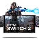 Switch 2 Controller - Hall Effect Joystick (No Drift) - One Piece Switch Joypad Replacement to Switch 2 Pro Controller with Ergonomic Grip & Built-in Kickstand -Turbo/Macro/6 Game Card Slot | Compatible with Switch 2 Only