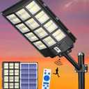 Gefolly Solar Street Lights Outdoor, Commercial Parking Lot Light, 6500K Dusk to Dawn IP67 Security Flood Lights Motion Sensor Led Lamp for Basketball Court, Road, Yard (SL-6000W, 600000LM)