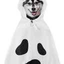 Halloween Dog Ghost Costume White Dalmatian Pet Costume with Hats Ghost Costumes for Dogs Cats Pet Cosplay Cape Halloween Cats Clothes for Party Decorations(Medium)