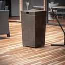 Nestl Outdoor Trash Can with Lid 30 Gallon Wicker Garbage Can for Patio, Brown