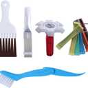 10 Pcs Air Conditioner Fin Comb Cleaner kit AC Coil Cleaning Brush 5 Different Fin Combs Condenser Fin Straightener AC Evaporator Comb Radiator Repair Clean Tool