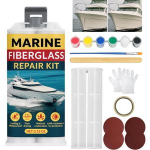 Marine Fiberglass Repair Kit for Boats, Quartz Countertop Repair Kit, Used for Repairing Holes, Gaps, Deep Cracks, Scratches, Color Matching, Etc