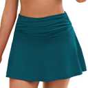 GRAPENT Swim Skirt for Women High Waisted Ruched Bikini Tankini Bottom Beach Vacation Bathing Suit Swimsuit Skort Skirts (S)