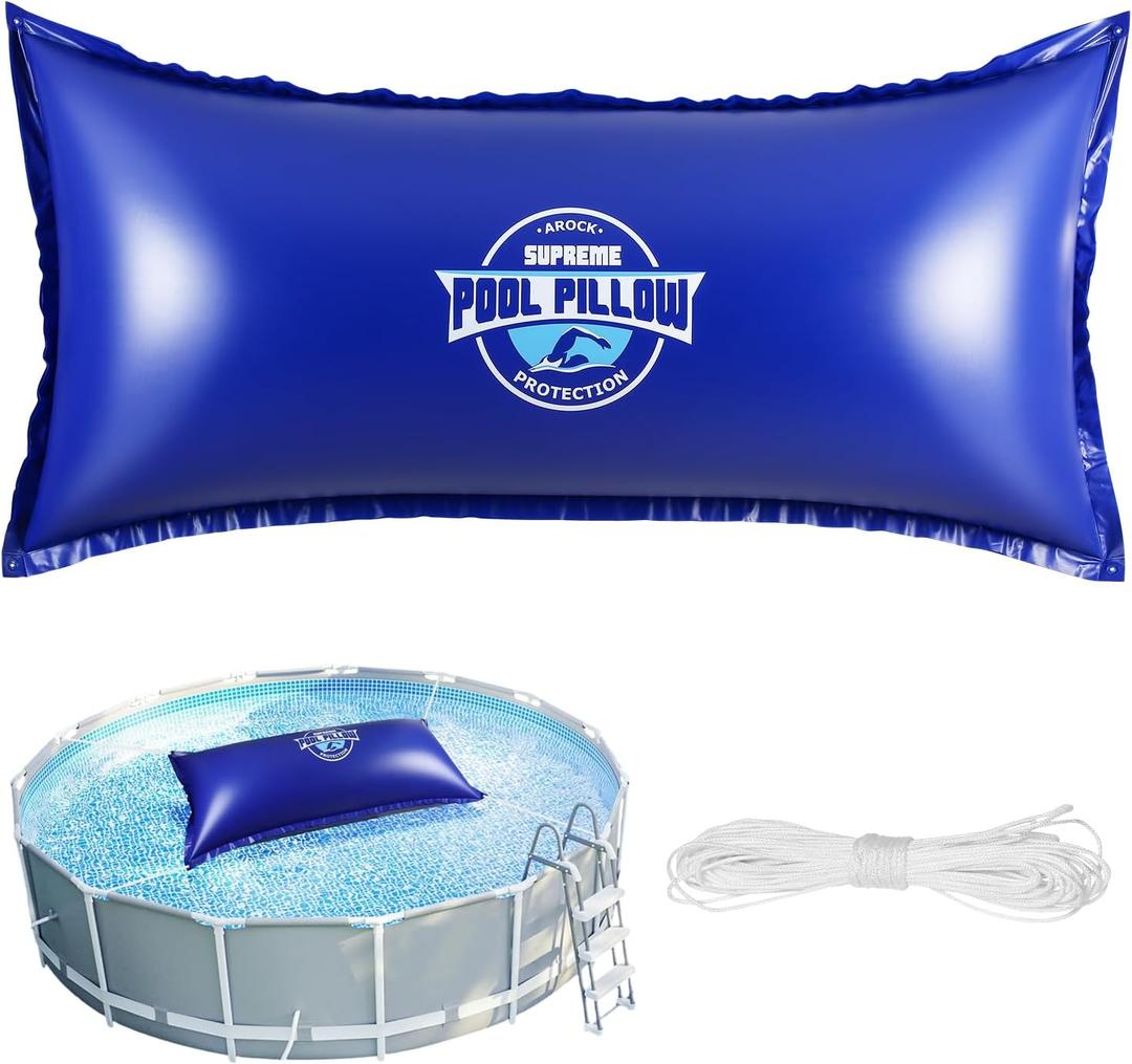 Arock 4' X 8' Pool Air Pillow for Above Ground Swimming Pool, Cold-Resistant Ice Equalizer, Winterizing Winter Closing Pillows, Ultra Thick & Super Durable Pool Cover Pillow - Rope Included