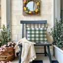 Fall Decorative Throw Pillow Covers,Autumn Pumpkin and Buffalo Check Plaid Design 18x18 Inch Cushion Cases 2Pack Happy Fall Harvest Farmhouse Home Pillowcases for Autumn Thanksgiving(Blue/Green)