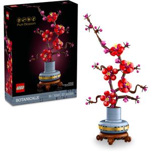 LEGO Icons Plum Blossom Building Sets for Adults - Artificial Flower for Dinner Table Centerpiece, Living Room Home Decor, Ages 18+ - DIY Craft Kits - Gift for Birthdays - 10369