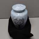 Handcrafted Urn for Human Ashes, Large Decorative Cremation Urns, Memorial Funeral Urn for Men & Women Adults with Trees and Hummingbirds Finish, Metal Alloy 10" H x 6" W (Aqua Blue)