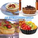 4 Pack Deep Tart Pans with Removable Bottom, 4-Inch Nonstick Quiche Pan with Silicone Basting Pastry Brush for Baking Treats, Pie, Quiches, Tartlets