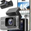 4K Dash Camera Front and Rear, HDR&WDR Night Vision, Dash cam with Built-in WiF, GPS, Car Dashcam with 3" Touch Screen, 170 Wide Angle, Loop Recording, 24H Parking Mode, Supports 512GB Max