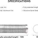 4-Inch Dryer Vent Hose 10FT, Flexible Aluminum Duct with 2 Clamps, Heavy-Duty Four Layer Protection for HVAC Ventilation and Exhaust
