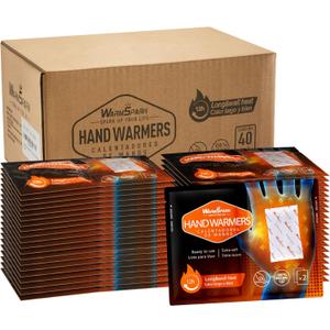 Hand Warmers Disposable Single Use Air Activated Heat Packs for Hands, Toes and Body - Up to 12 Hours of Heat - WarmSpark, 40 Pcs