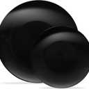 PLASTICPRO 32 Piece Combo Plates Set includes 16-7'' inch Plates & 16-10'' inch Plates Black Plastic PartyPlates Premium heavyweight Elegant, Disposable, Tableware, Dishes,
