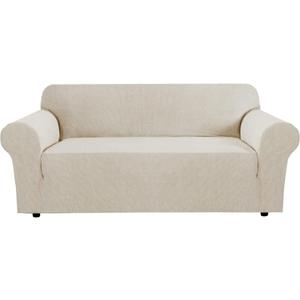 H.VERSAILTEX Stretch Sofa Covers for 3 Cushion Couch Covers Sofa Slipcovers for Living Room Feature Thick Checked Jacquard Fabric with Elastic Bottom, Sofa Large - Island Fossi