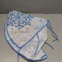 Snowflakes 36 Inches Christmas Tree Skirt, Blue and White Snowy Winter Artificial Small Xmas Tree Skirt for Holiday Home Decoration Indoor Farmhouse Decor