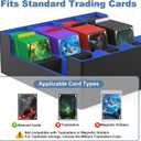 Mlikero Card Deck Case, 2400+ Trading Card Storage Box with 10 Colorful Dividers and 4 Foam Stoppers, Leather Magnetic Closure Commander Deck Box Fit for MTG, TCG (4 Rows, Black&Blue)