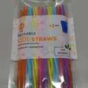 Jacent Plastic Reusable Kids Straws Plus Cleaning Brush, 6 Inch: 24 Straws (24 Count (Pack of 1))
