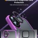 JUESHITUO for iPhone 16 Plus Case with 1X Screen Protector, [Tailored for MagSafe] [Mil-Grade Shockproof Defense] with Integrated Lens Protection Translucent Phone Case for iPhone 16 Plus, Purple