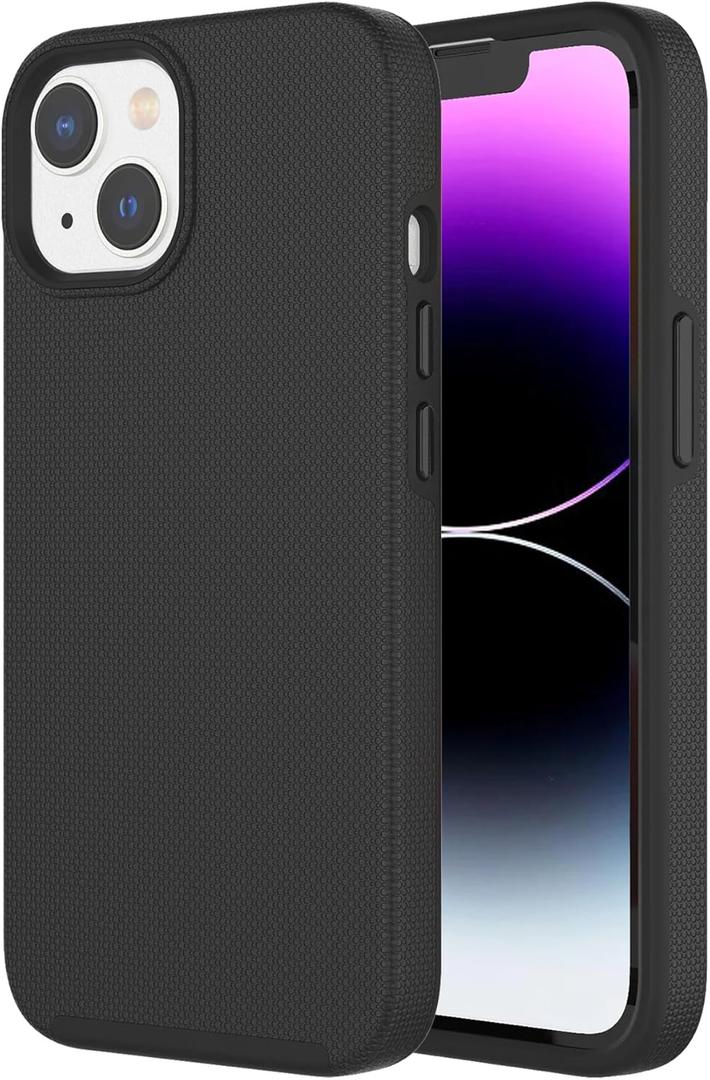 AXS PROTech Dual-Layered Anti-Slip Grip Rugged Exceeds Military Standard Drop Test: Black Phone Case for iPhone 13 Pro