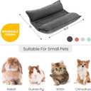 Rabbit Bed, Washable Bunny Pillow, Reversible Lounger Pad, Soft Small Animal Bedding, Stress Relief Pet Mat for Kittens, Guinea Pigs, Puppies, Dark Grey