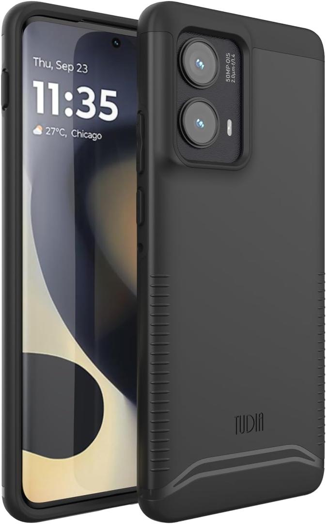 TUDIA for Motorola Edge 2024 Case 5G - [Merge] [Military Grade] Dual Layer Shockproof Slim Heavy Duty Moto Edge 2024 Cases - Matte Black (Basic)