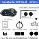 Motorcycle Helmet Bluetooth Headset 2 Way Intercom 550 Yards,HIFI Sound,Noise Cancellation,Music Share,1000mAh,Helmet Speakers Headphones FM,Easy to Connect/Use with Gloves,Waterproof,Voice Assistant