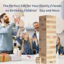 Megwoz Giant Tumble Tower Family Games for Kids and Adults 60 Blocks New Zealand Pine Wooden Blocks Stacking Up to 5 FT for Indoors Outdoors Yard Games for Family