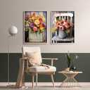 YOYA 2 Pack Diamond Painting Kits for Adults, Diamond Art Kits with Accessories & Tools, DIY Flowers 5D Diamond Painting Full Drill Gem Art Painting Kit for Home Wall Decor 12 x 16 Inch