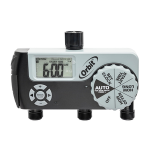 Orbit 56233D 3-Outlet Digital Watering Timer, 3 valves, Black and Gray