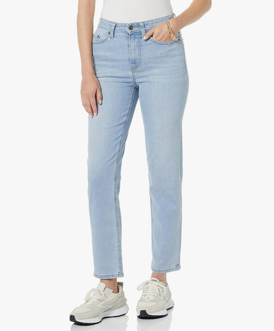 Amazon Essentials Women's High-Rise Straight Jeans - Size 8
