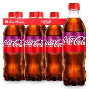 Coca-Cola Cherry Soda Soft Drink, 16.9 fl oz, 6 Pack, BB APR 2825