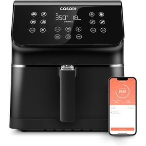 COSORI Air Fryer Pro Smart 5.8QT that Roast, Bake, 3-Way Control, 12-IN-1 Customizable Functions, Online Recipes, Detachable Basket, Works with Alexa & Google Assistant (Black-WIFI)