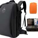 Large Travel Backpack for Men 40L, Water-resistant Carry On Backpack with Rain Cover, TSA Flight Approved 17inch Travel Laptop Backpack Business Rucksack Luggage Suitcase Daypack Weekender Bag, Black