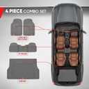 Motor Trend FlexTough Performance All Weather Rubber Car Floor Mats with Cargo Liner Full Set Front & Rear Odorless Floor Mats for Cars Truck SUV, BPA-Free Automotive Floor Mats (Gray)