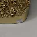 Hymmah Bathroom Trash Can 1.8 Gallon(7 Liter) Small Kitchen Garbage Can,Decor Wastebasket for Bedroom Office,Resin Hand-Carved Rose Flower Gold