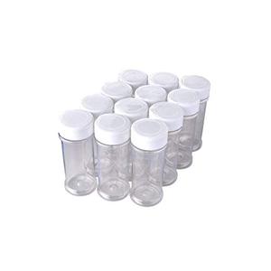 11 Pack of 6 Oz. Empty Clear Plastic Spice Bottles with White Sprinkle Top Lids For Storing and Dispensing Salt, Sweeteners and Spices - Food-Grade Spice Jars for Kitchen and Home Spice Organization