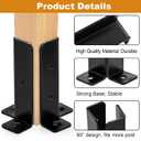 Yesland 8 Pcs Adjustable Deck Post Anchor Base Brackets Fit 1.5x1.5, 2x2, 2x4, 4x4 Post, Heavy Duty Reversible Wood Fence Post Base Brackets kit for Pergola Railing Mailbox, Black