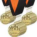 Kenning 20 Pcs Halloween Medals 2" Bronzy Contest Award Medals with Neck Ribbon for Halloween Party Prizes Decoration