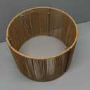 Boho Lamp Shades,Small Lamp Shades For Table Lamps,Wicker Drum Bell Lamp Shade for floor lamps,Vintage Rattan Lampshade for Hanging Lamp,Wall Sconce, Spider Fitter Replacement Floor Lamp Shade Large (13INCH)