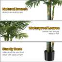 AnTing 4FT Artificial Golden Cane Palm Tree 15Leaves Faux Triple Tropical Palm Plants with Pot for Gift Home Office Decor Green (Set of 2)