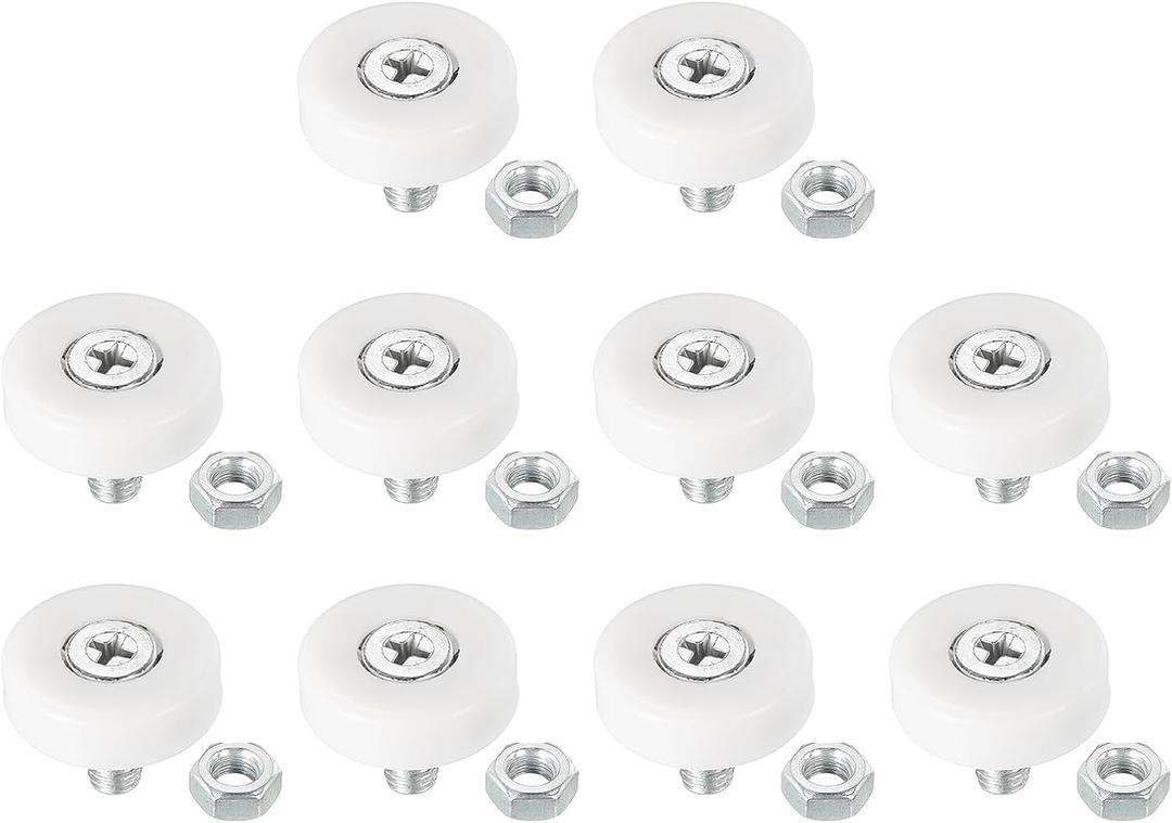 PATIKIL 22mm Drawer Rollers, 10 Pack Plastic Drawer Pulley Replacement Wheels Bearing Small Pulley with Nuts