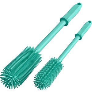 Long Silicone Bottle Cleaning Brush | 2 Pack| 16+13Water Bottle Brush Cleaner Brush for Hydro Flask,Glassware,Vacuum Sports Bottle&Vases,Silicone Water Bottle Cleaner Brush for Narrow Neck