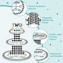 2 x Utolily 3 Tier Two Fast Birthday Cupcake Stand Party Decorations Floral Princess Cupcake Holder Pink Castle Crown Carriage Dessert Tower for Girls Birthday Princess Theme Baby Shower Party Supplies