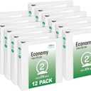 Office Essentials Economy View 3 Ring Binders, 2" Round Rings, 2.8" Spine, 375-Sheet Capacity, White Binders (12-Pack of 03428)