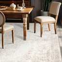 Area Rug 5x7 Vintage Rug: Washable Indoor Medallion Rugs Low Pile Distressed Floor Carpet Retro Accent Rug for Living Room Bedroom Kitchen Dining Table Home Office(Retro Beige, 5'x7')